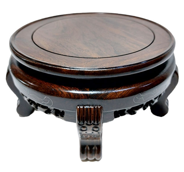 ฐานหรือกี๋ไม้สไตล์จีน ทรงกลม ขาเสือ หน้าท๊อป 20cm ตัวละ