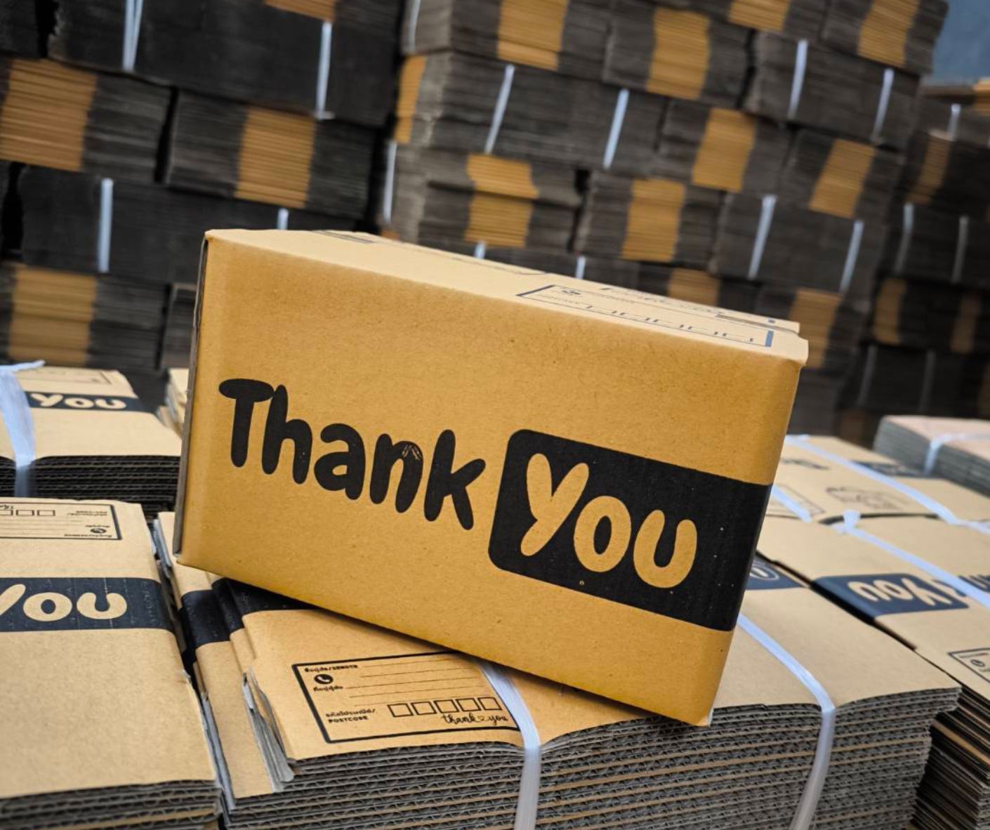 กล่องพิมพ์ลาย "Thank You" ขนาด 2A ขนาด 14x20x7cm เบรนด์ BOX117 🎁💛 ชิ้น 0 กก.
