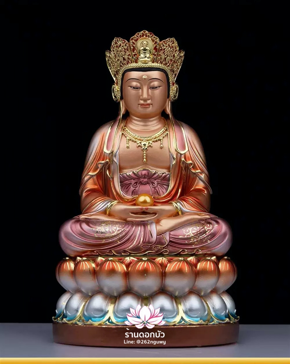 พระโพธิสัตว์กวนอิมปางสำเร็จธรรม พีลูกวนอิม งานเรซิ่นคุณภาพสูง ขนาด 12/16/19 นิ้ว