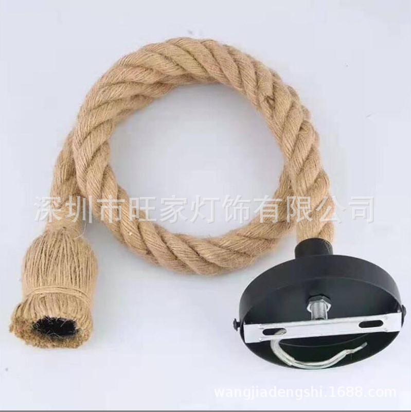 โคมไฟเพดาน เชือกป่าน ขั้ว E27 สไตล์วินเทจ โคมระย้า วินเทจ โคมไฟ ไฟตกแต่ง โคมเชือก