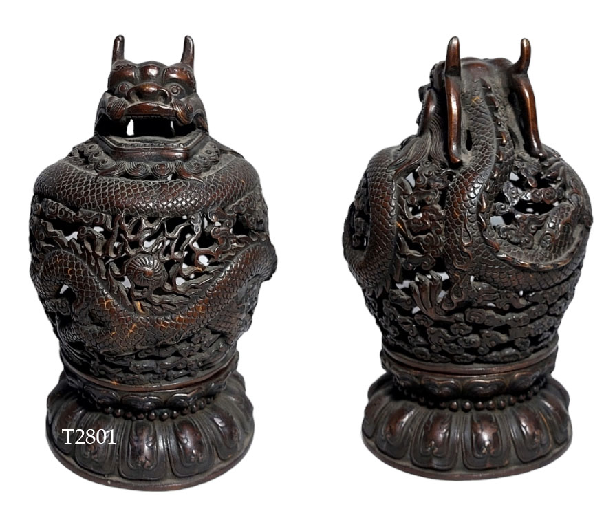 เตากำยาน กระถางกำยาน กระถางธูป ทองเหลืองสไตล์จีน