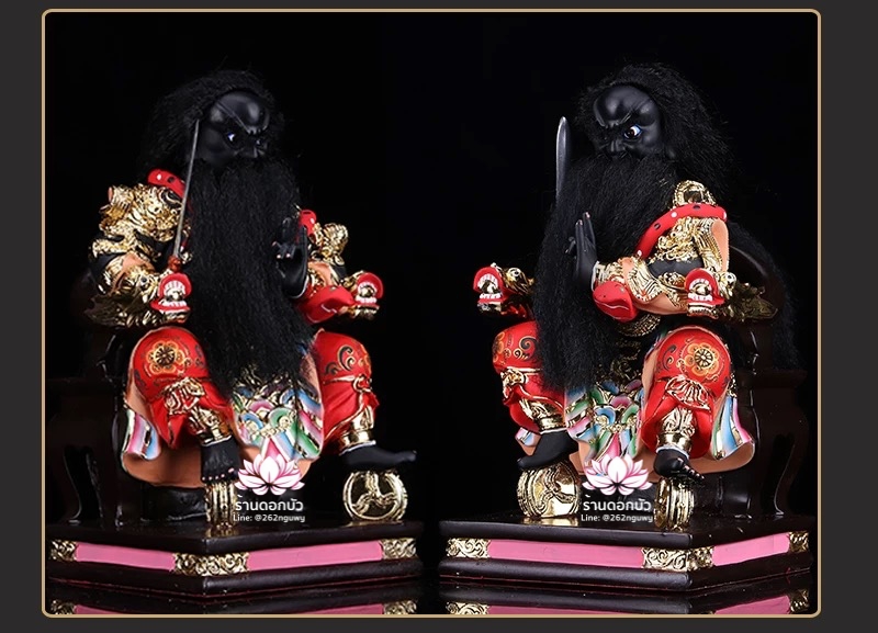 หวดจูเซ่งกุ๊น 3 พี่น้อง ฮวบจู่กง หรือ เตียวกงเสงกุ้น เชี่ยวกงเสงกุน (เขียว) และอั่งกงเสงกุ้น (แดง) ขนาด 12 นิ้ว