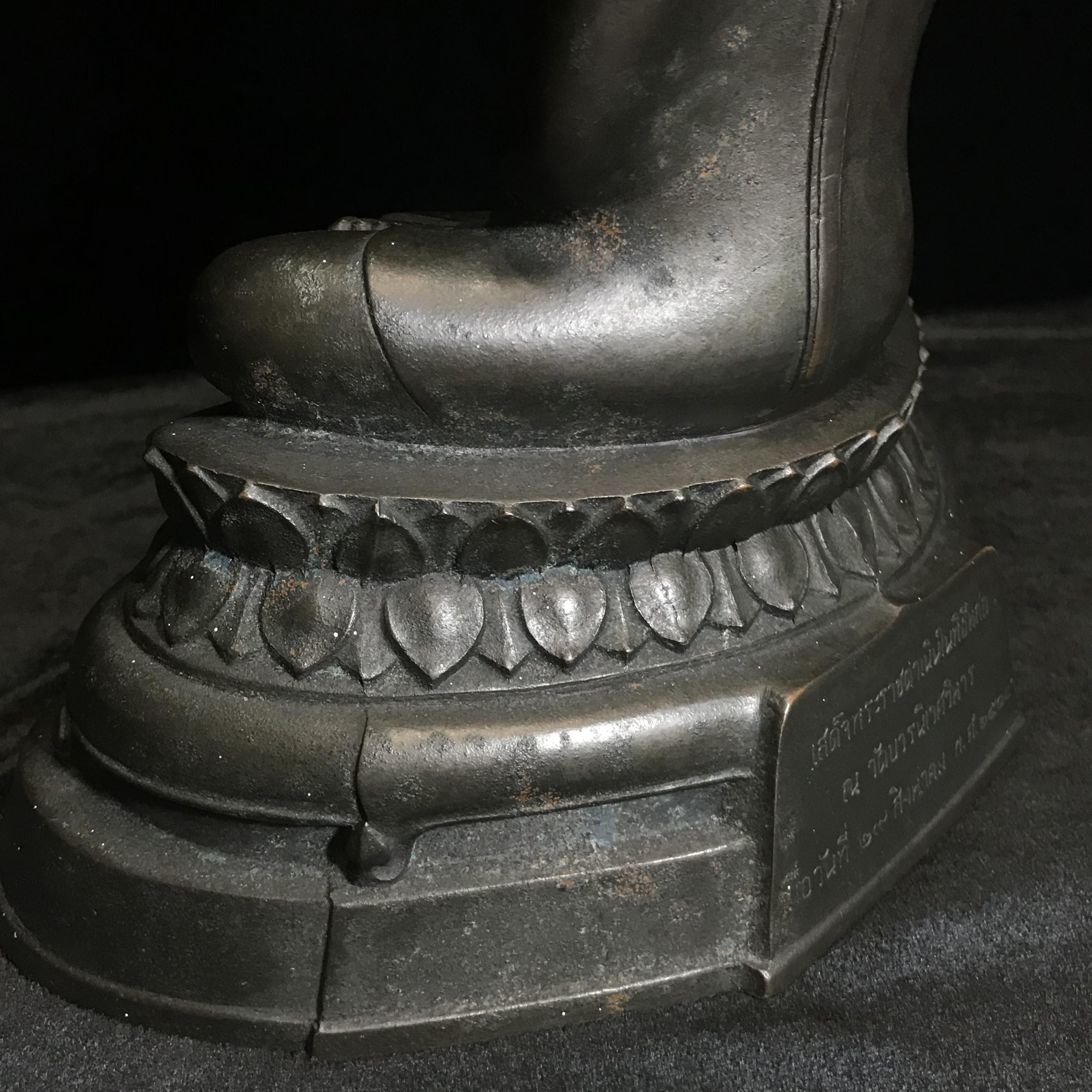 พระพุทธรูปบูชา ภปร ปี2508 วัดบวรนิเวศวิหาร บล็อกหนังไก่ หน้าตัก5นิ้ว(ที่สุดของพระบูชา ภปร วัดบวร)