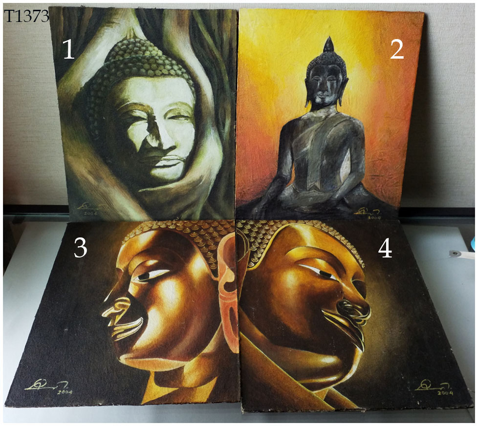 💥SALE!💥ชุดสี่ชิ้น-ภาพวาดรูปพระ สีอะคริลิค มือสอง