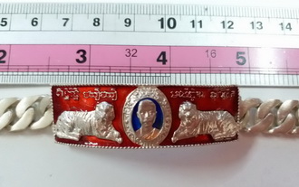 เลสข้อมือเสือนอนกิน (เนื้อเงินแท้) พิธีใหญ่ วัดเขาลังพัฒนา เสริมบารมี โชคลาภ