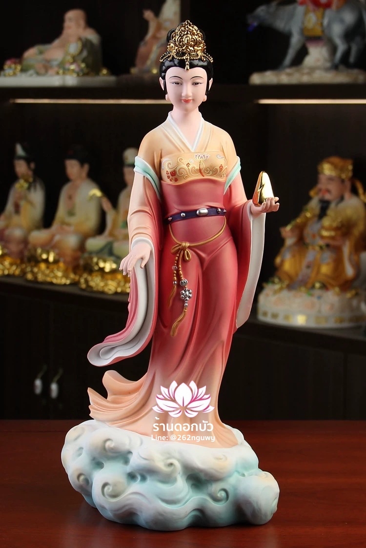 พระแม่หนี่วา เจ้าแม่หนี่วา เทพมารดาแห่งชาวจีน ปางยืน งานเรซิ่นเทคนิคหินอ่อน ขนาด 12/16/19 นิ้ว