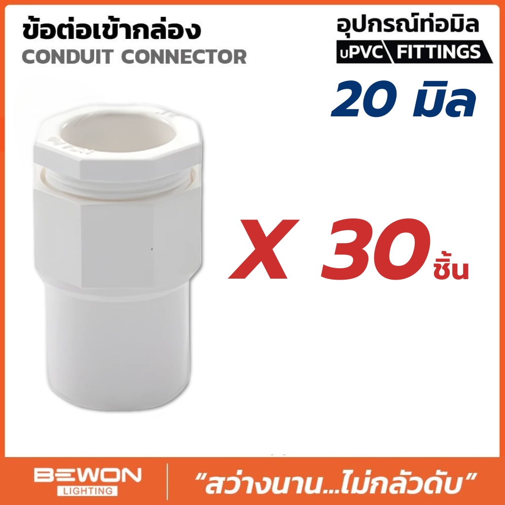 **ขายยกถุง** BEWON ข้อต่อเข้ากล่อง แบบมิล ขนาด 16มม. 20มม. 25มม. 32มม. คอนเนคเตอร์ อุปกรณ์ท่อ