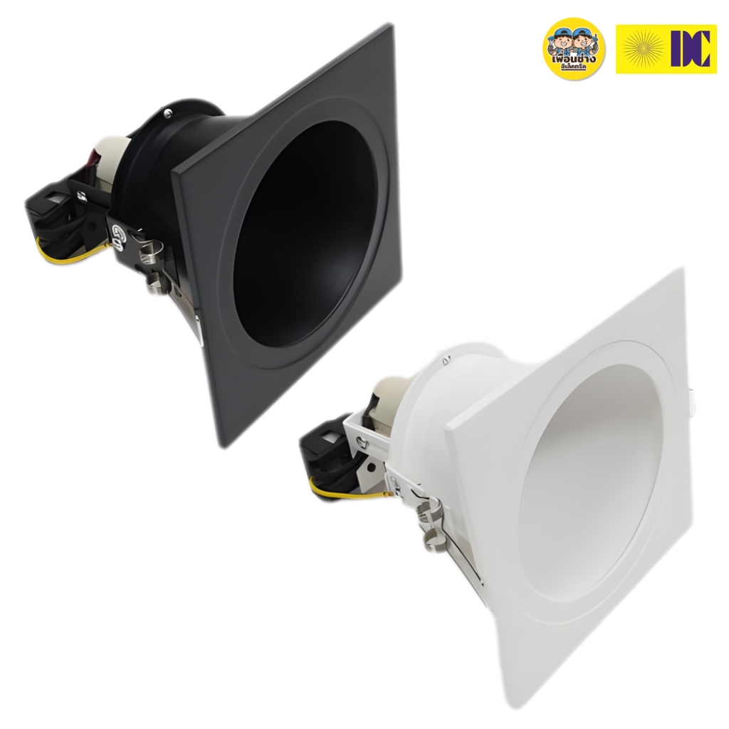 ยี่ห้อ DC รุ่น DL-704A มีสีขาว/สีดำ โคมไฟดาวไลท์ โคมไฟดาวไลท์ฝังฝ้า โคมไฟ เฉพาะโคม ขั้วE27 โคมไฟดาวไลท์