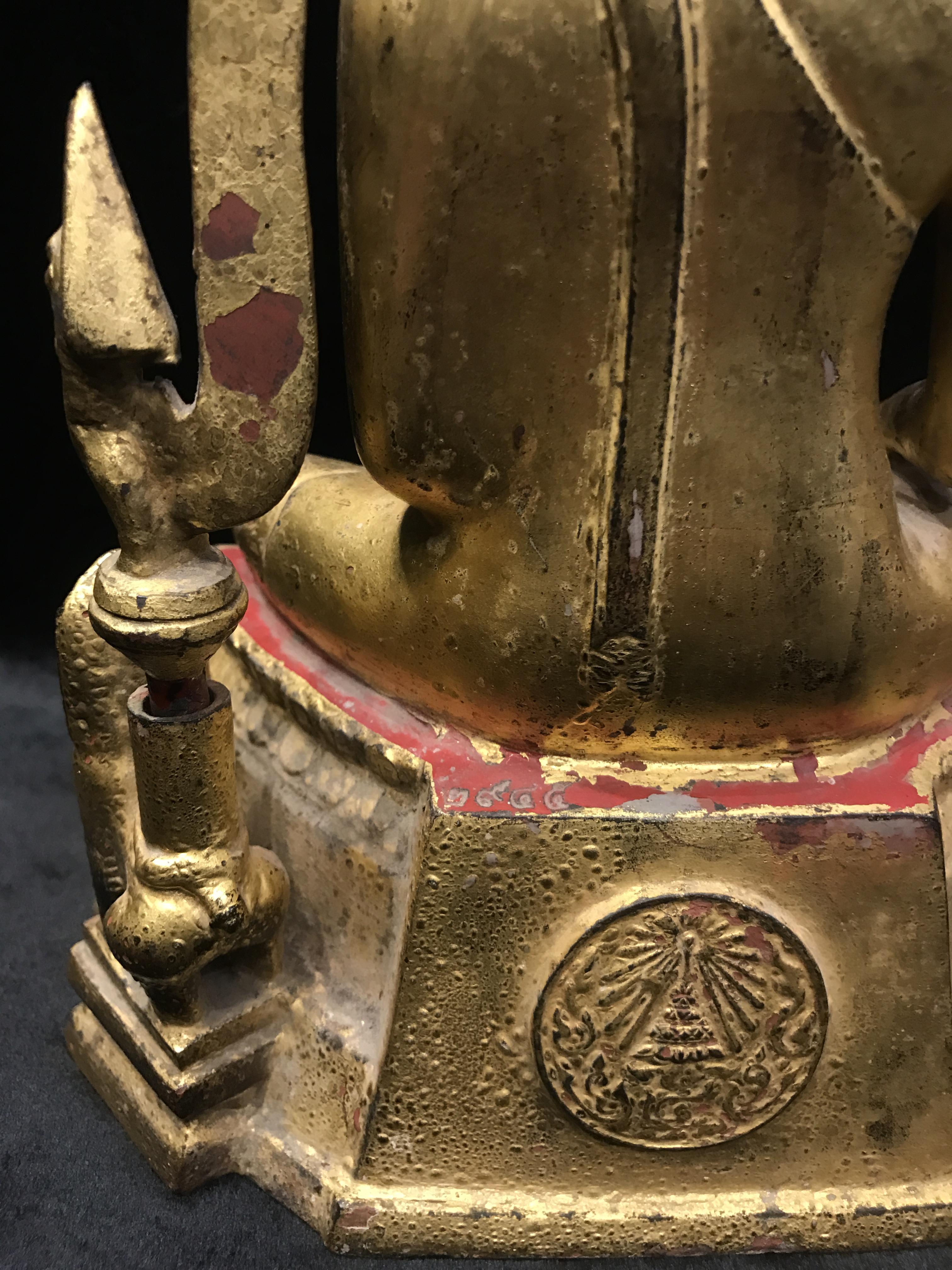 พระพุทธชินราช มวก. วัดเบญจมบพิตร ปี 2519 หน้าตัก 5.9 นิ้ว หล่อดินไทย ปิดทองเดิม(ในหลวงรัชกาลที่9และราชินีเสด็จฯเททอง)