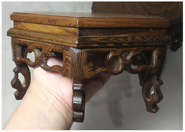 ฐานหรือกี๋ไม้จีน-หกเหลี่ยม 17cm