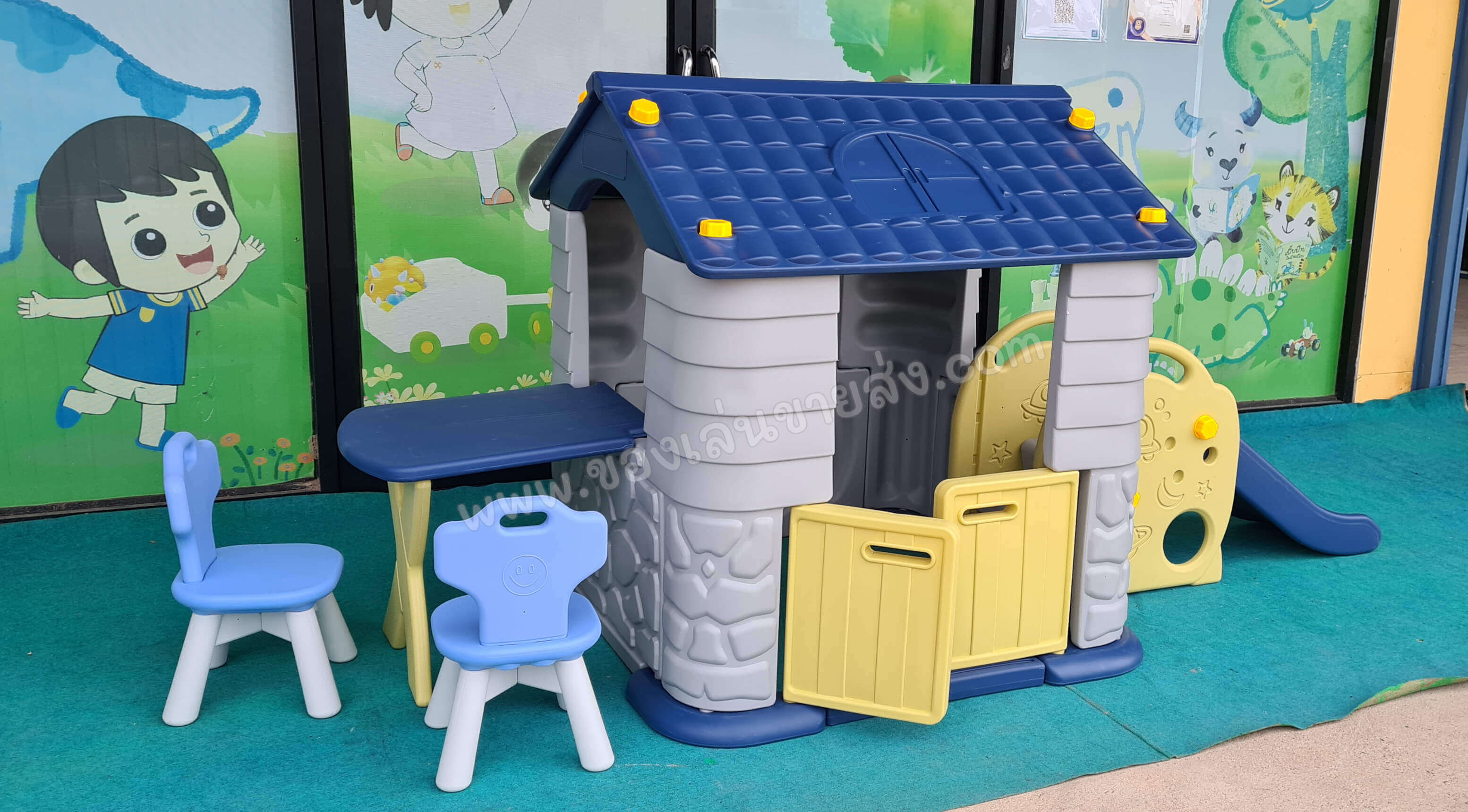 บ้านน้อยคุณหนูสไลเดอร์ (สีเทา/น้ำเงิน)