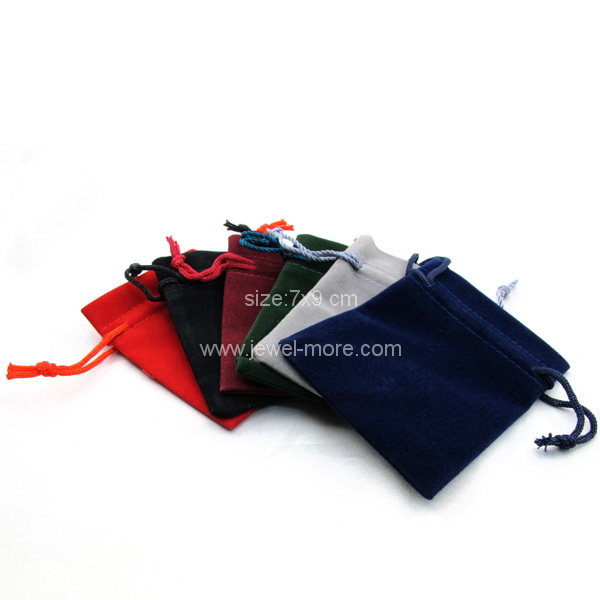 ถุงผ้ากำมะหยี่ขนาด 7x9cm (โหล)สีแดง ดำ เขียว เทา เลือดหมู น้ำเงิน