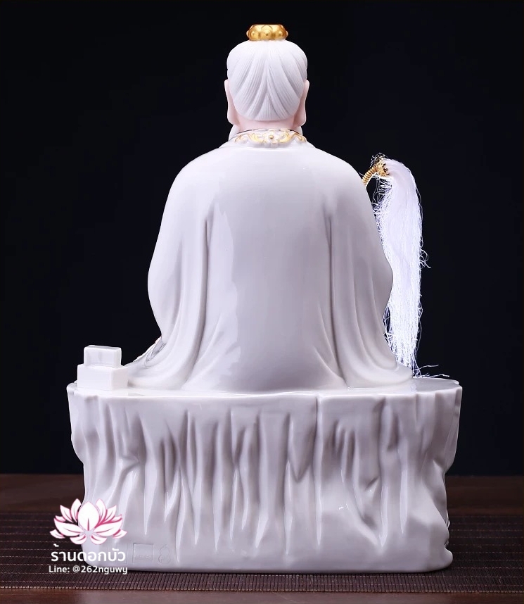 ไท่เสียงเหล่ากุง ไท่ส่องโล้กุ๊น ไท้ซังเหล่าจวิน หรือเล่าจื้อ ประทับนั่งบัลลังก์ ขนาด 12/19 นิ้ว