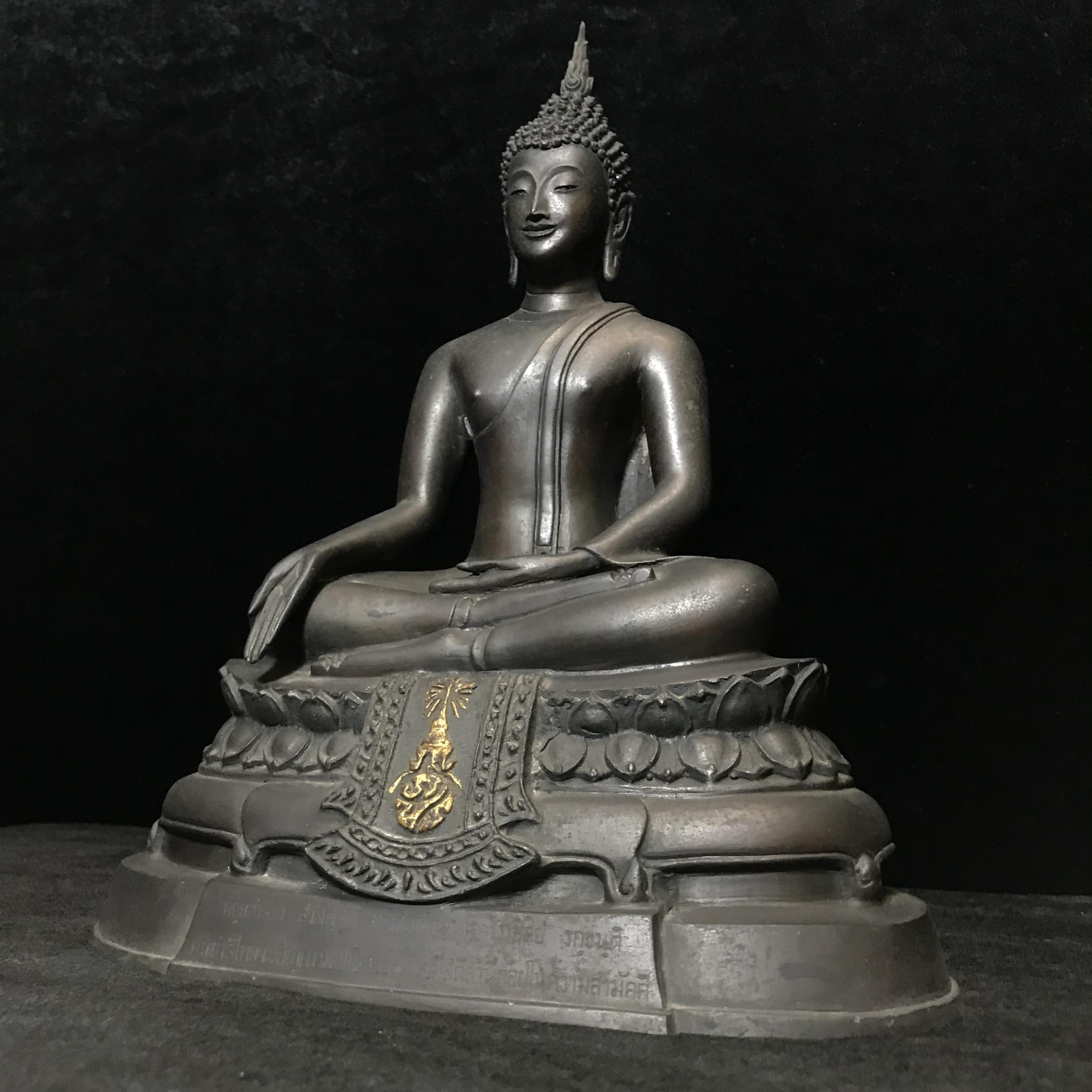 พระพุทธรูปบูชา ภปร. วัดบวรนิเวศวิหาร ปี2508 บล็อกดินไทย หน้าตัก5นิ้ว(ที่สุดของพระบูชา ภปร วัดบวร)