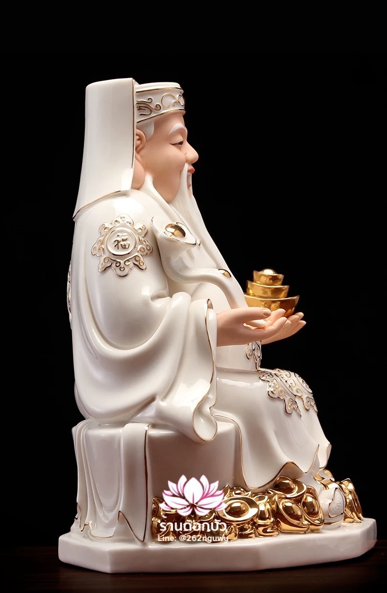 แปะกงแปะม่า ปุนเถ้ากงปุนเถ้าม่า เทพเจ้าที่ตี่จู้เอี๊ยะ ปางประทับนั่งบนเงินทอง ขนาด 12 นิ้ว