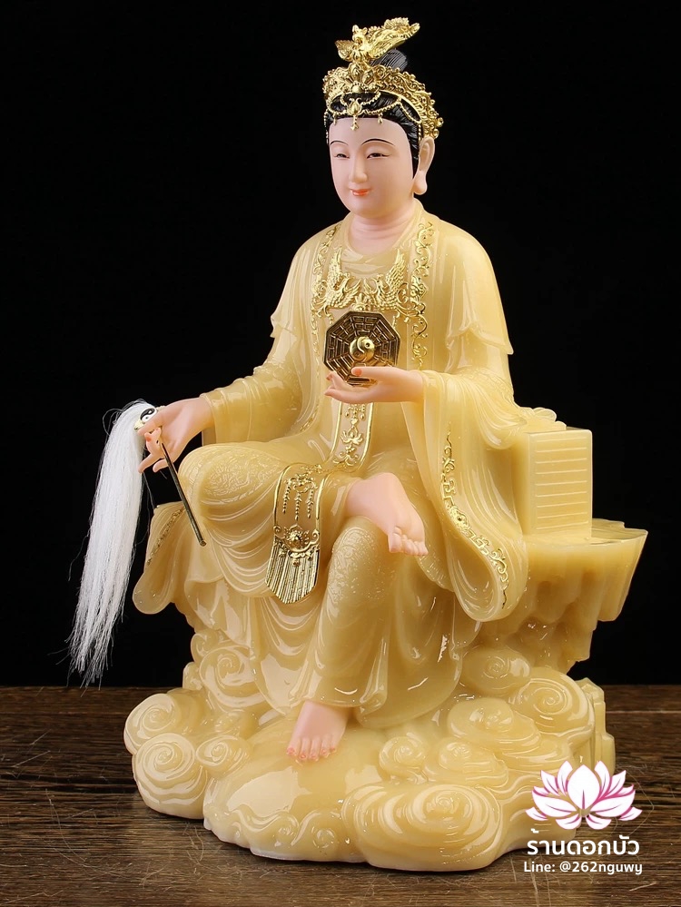 ตี่บ้อเนี่ยเนี้ย ตี่บ้อเหนียวเหนียว พระแม่ธรณีจีน ปางประทับนั่งบัลลังก์ งานหินอ่อนคุณภาพสูง ขนาด 12/16/19/26 นิ้ว
