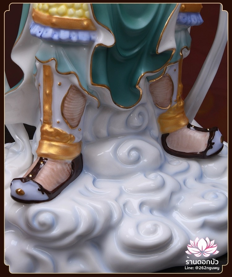 เทพเจ้ากวนอู และพระเวทโพธิสัตว์ (อุ่ยท้อผ่อสัก) ขนาด 14 นิ้ว ลงสีขลิบทอง