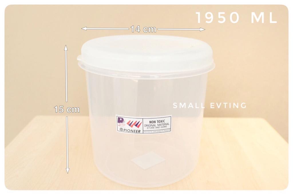 Small Evting ขวดโหล พลาสติก No.3003 L ความจุ 1950 ml สีใส ปลอดภัยสำหรับใส่อาหาร ใส่เครื่องดื่ม กล่องบรรจุอาหาร