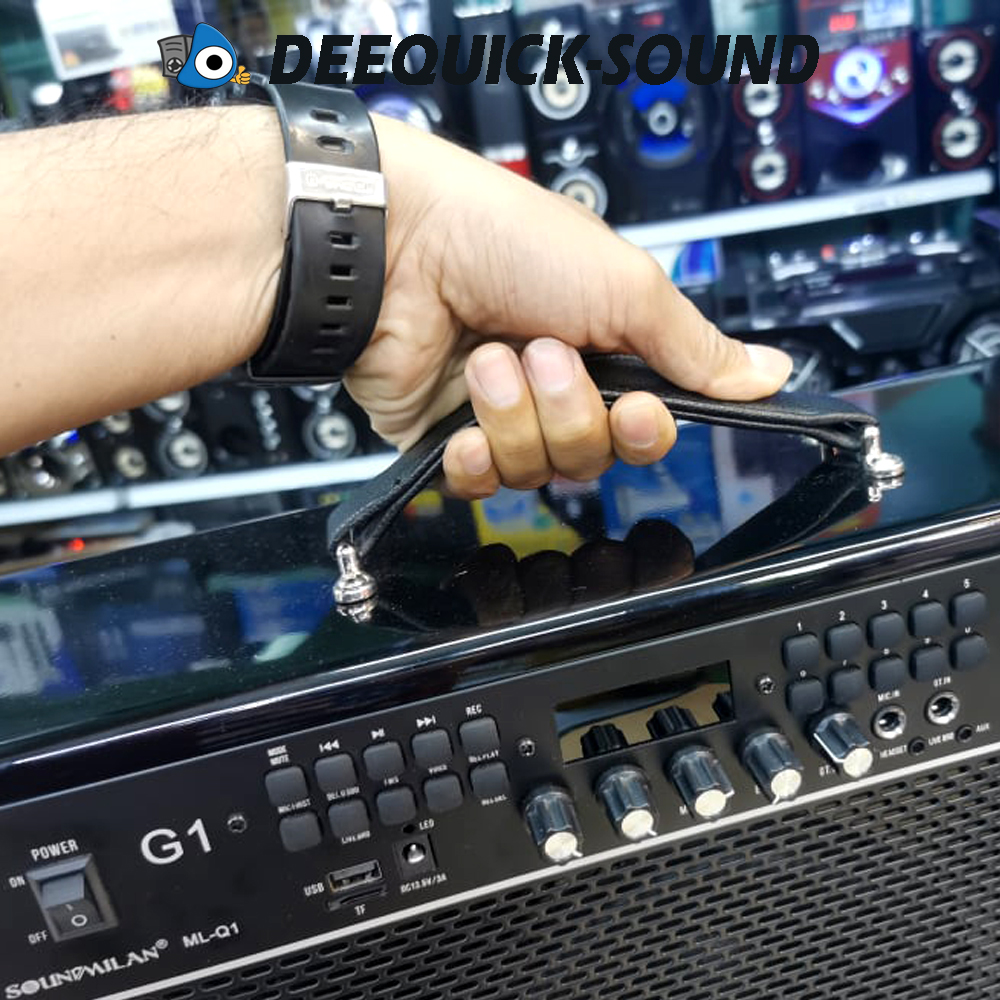 Soundmilan ML-Q1 G1 ลำโพงกีตาร์ ลำโพงบลูทูธ ลำโพงช่วยสอน ตู้ลำโพง ลำโพงบลูทูธไร้สาย ฟรีไมค์ลอย UHF2ตัว