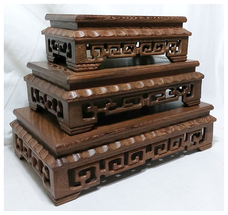 กี๋หรือฐานไม้สไตล์จีน สี่เหลี่ยมผืนผ้า มี3ขนาด หลายราคา ราคาเริ่ม