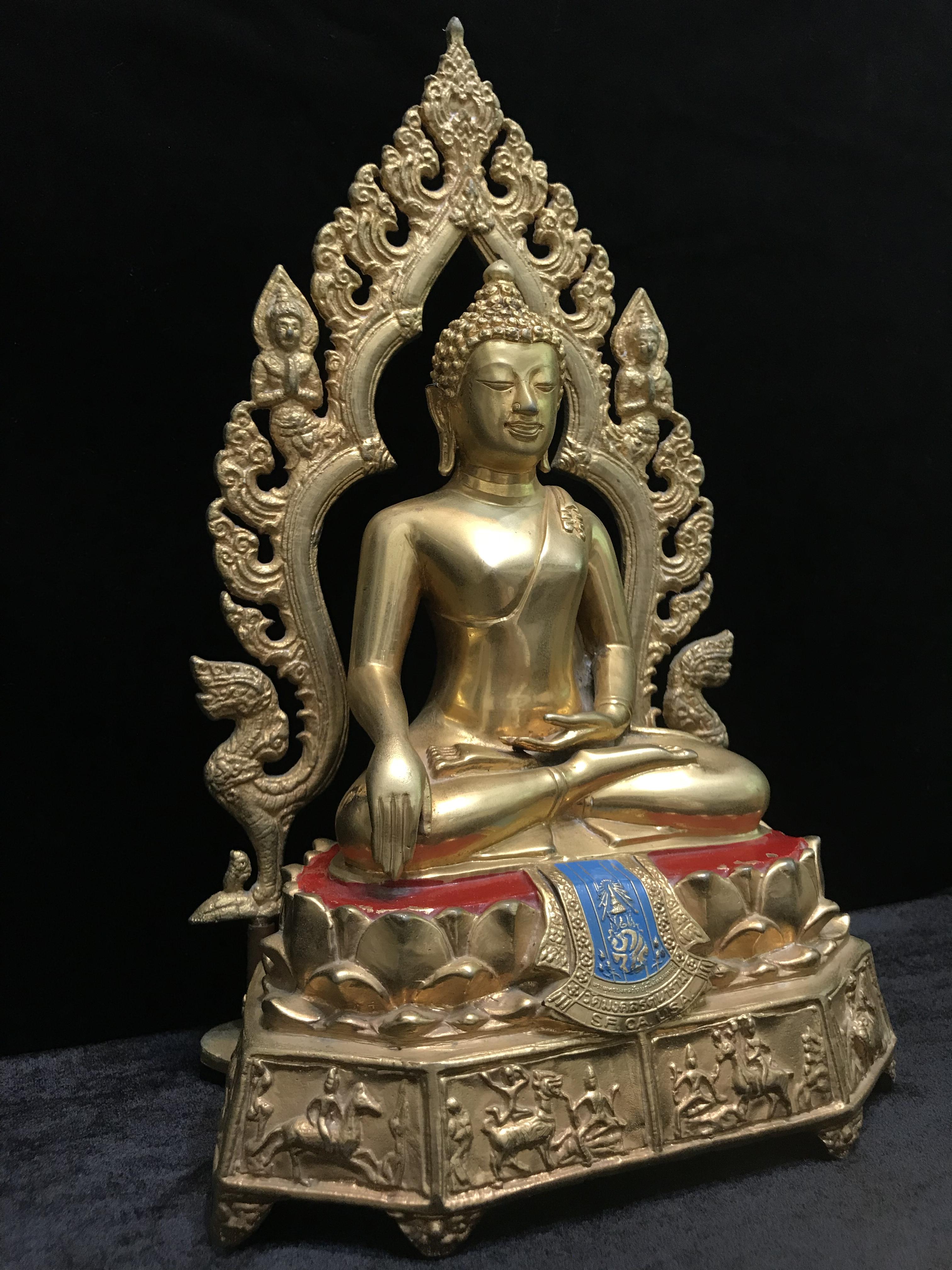 พระพุทธมงคลรัตนภูมิพัฒนมหามุนี ภปร. หน้าตัก 5นิ้ว(อาบทองคำ) วัดมงคลรัตนาราม วัดไทยในซานฟรานซิสโก สหรัฐอเมริกา ( Sanfrancisco USA.) ปี2523 (นิยมหายาก)