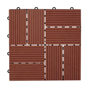 แผ่นไม้เทียมปูพื้นลายเหลี่ยมสลับ ROTATE FONTE รุ่น DT002 ขนาด 30 x 30 x 2.2 ซม. สีน้ำตาล