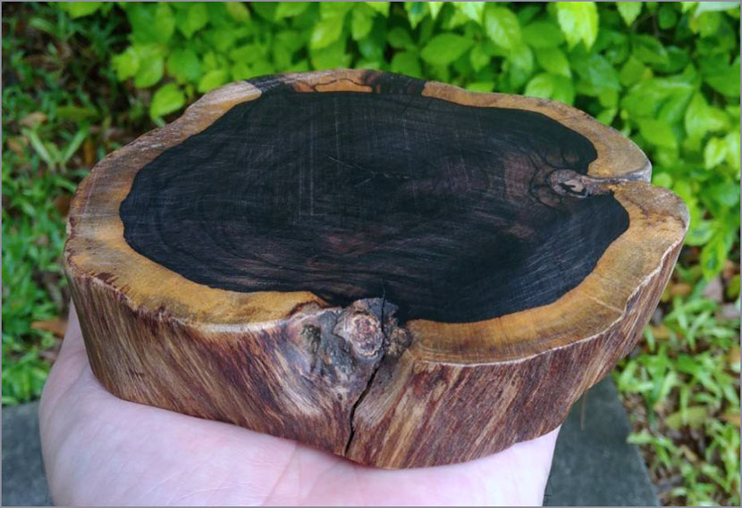 ฐานไม้มะเกลือ(African Ebony) หนา3cm แบบที่2(ตัวอย่าง)