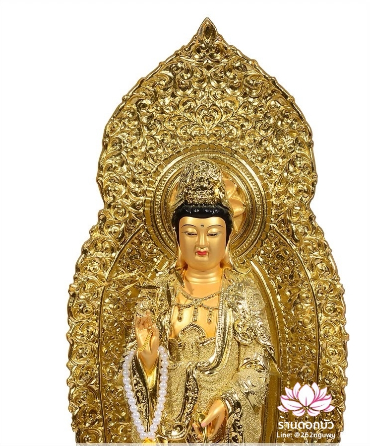 พระพุทธเจ้า (พระยูไล) พระโพธิสัตว์กวนอิม (กวนอิมผ่อสัก) พระมหาสถามปราปต์โพธิสัตว์ (ไต่ซีจี่ผ่อสัก) ปางยืนบนดอกบัว ขนาด 16/19/26/36 นิ้ว