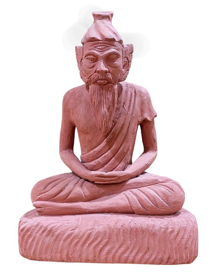 ฤาษี3ตา ไม้สักทำสี สูง37.5cm