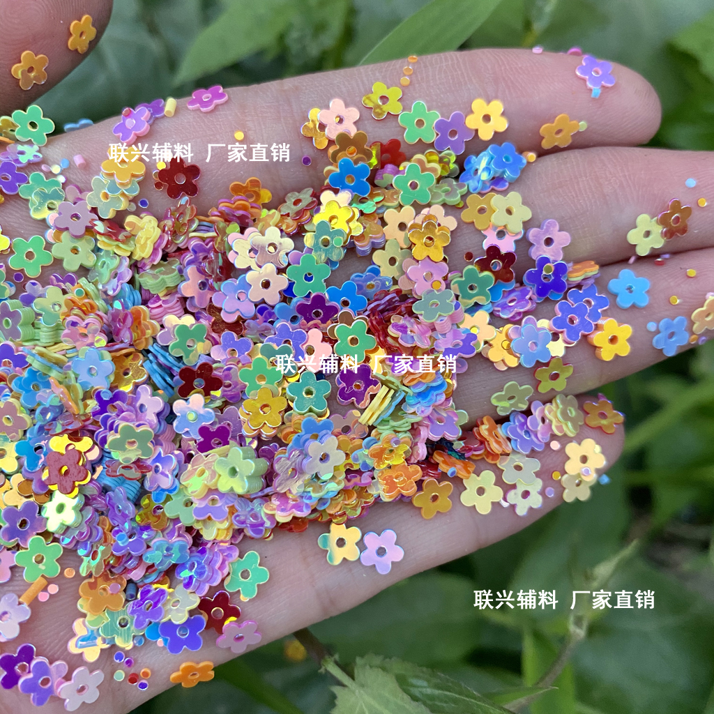 SKU-00880 กลิตเตอร์ดอกไม้คละสี ขนาด 5mm (2g)