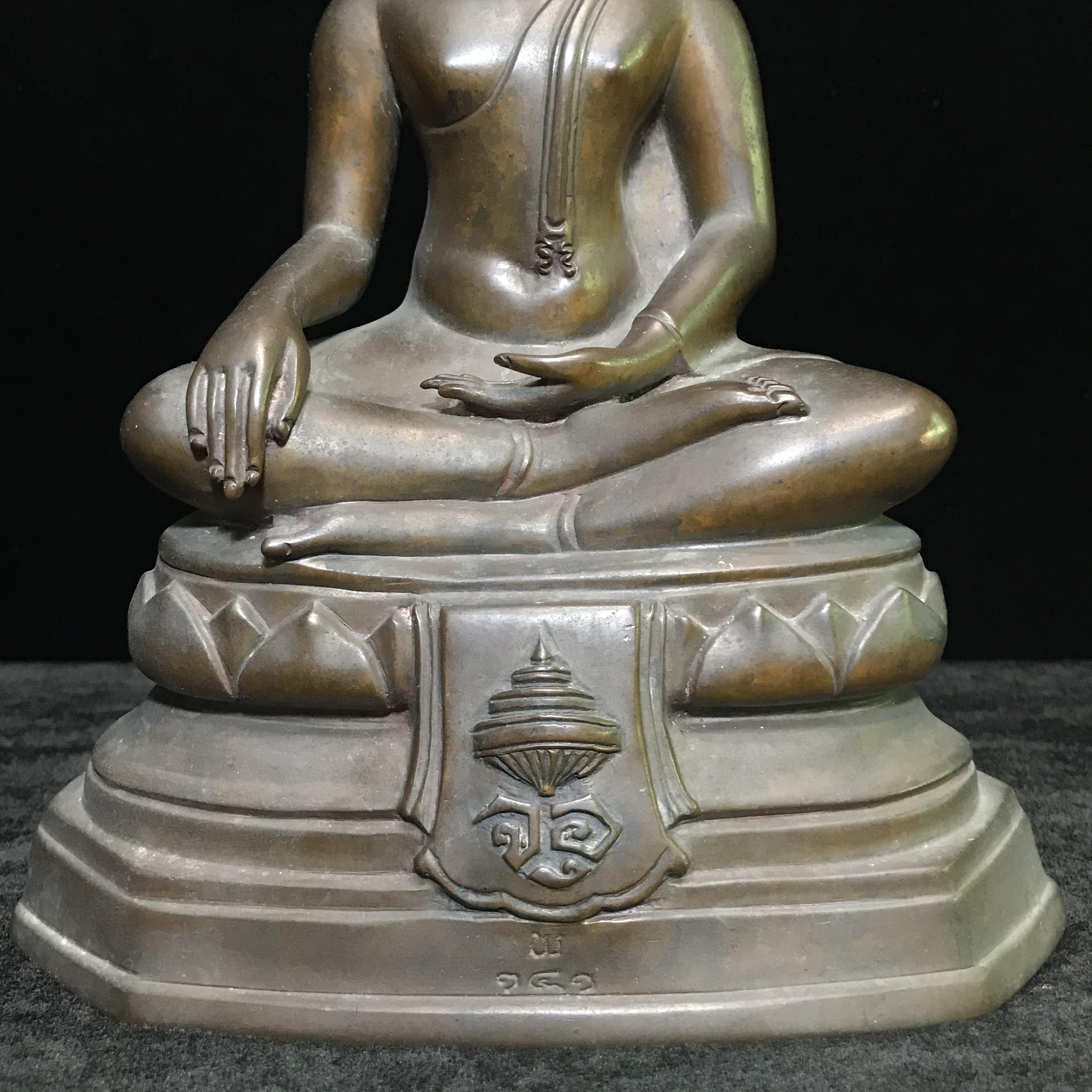 พระพุทธรูปบูชาวชิรมงกุฏ(อักษรย่อ จอุ)วัดมกุฏกษัตริยาราม ปี2511 หน้าตัก 5นิ้ว