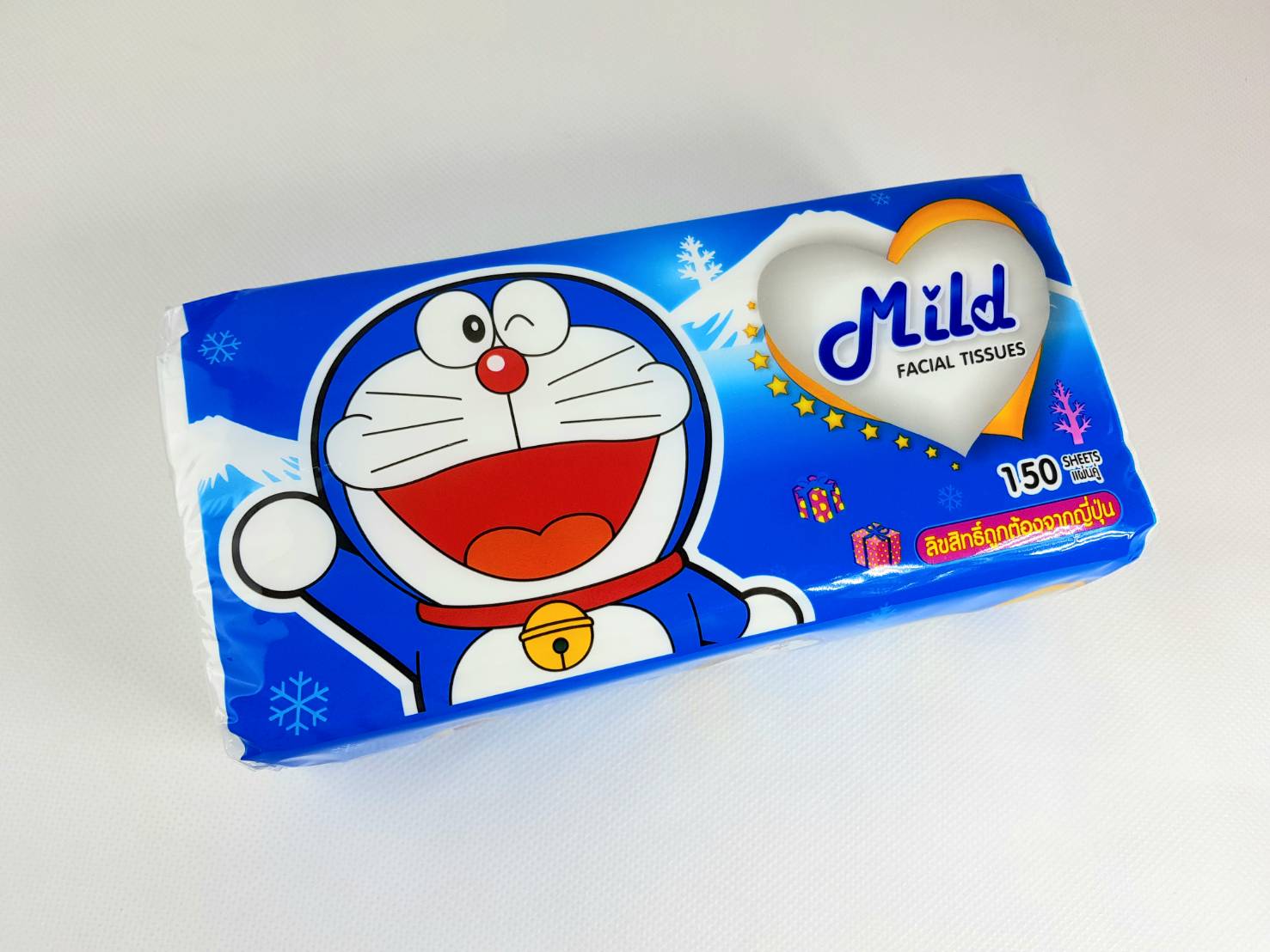 Small Evting กระดาษทิชชู่เช็ดหน้ายกแพ็คสุดคุ้ม!! Mild 150แผ่น/ห่อ (12ห่อ/แพ็ค) ลายโดเรม่อน ลิขสิทธิ์แท้ กระดาษเช็ดหน้ายกแพ็ค
