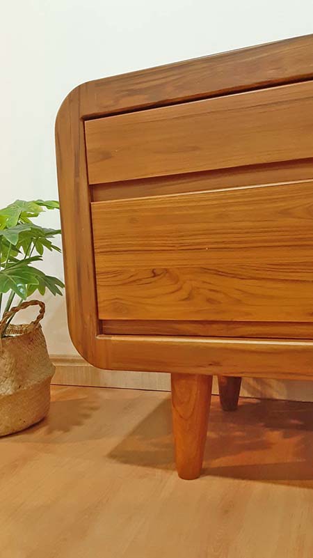 ไซด์บอร์วางทีวีไม้สักแท้ รุ่นเดอะเบส ยาว 2.4 เมตร