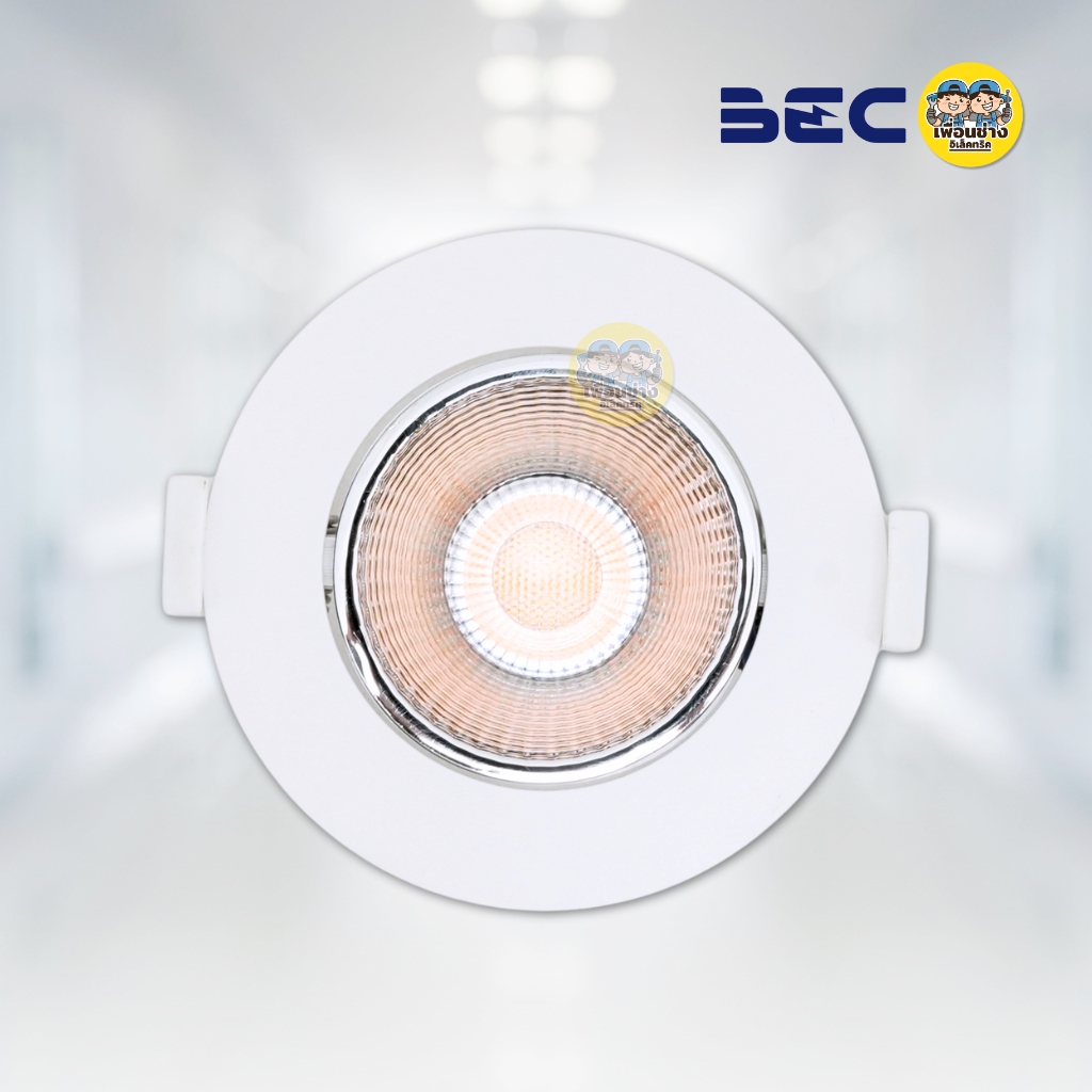 **7W แสงวอร์ม** BEC โคมไฟดาวไลท์ LED 7W แสงวอร์ม รุ่น ANGLE-DO ชนิดฝังฝ้าหน้ากลม ดาวน์ไลท์ downlight โคมไฟ ปรับได้
