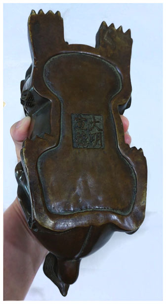 เตากำยาน เตาจุดกำยาน ทองเหลืองสไตล์จีน -มังกร