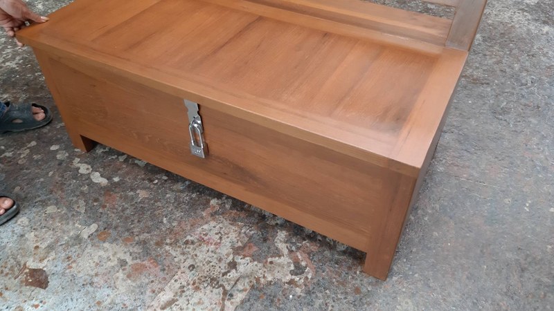 เก้าอี้นั่งเก็บของได้57x100x75ซม.ไม้สักแท้