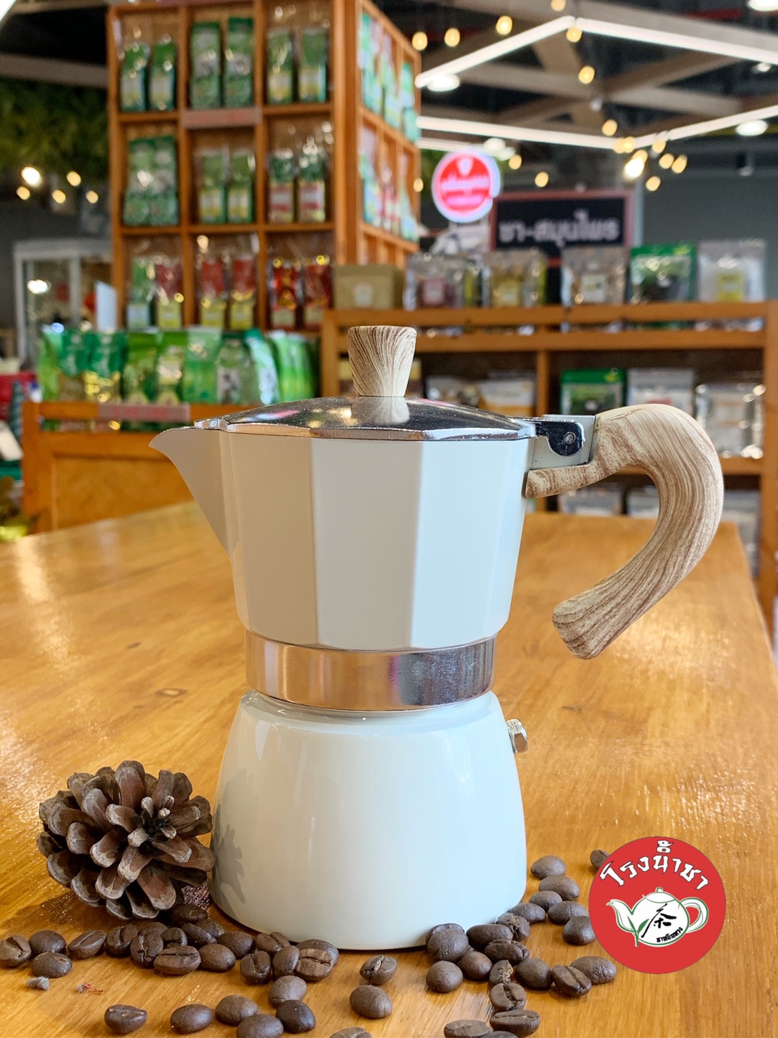 Moka Pot มอคค่าพอท เครื่องต้มกาแฟสด สแตนเลสขนาด 300 ml