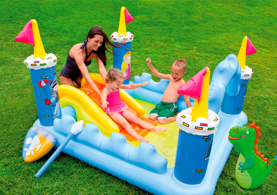 Intex Fantasy Castle Water Slide Play Center สระสไลด์เดอร์ปราสาท 57138 ฟรี สูบไฟฟ้า