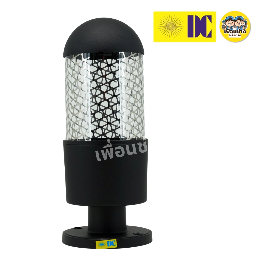 ยี่ห้อ DC รุ่น DCO-KXA24-4-BK โคมไฟหัวเสา ขั้ว E27 สีดำ โคมติดเสา ไฟภายนอก โคมไฟหัวเสา กันน้ำ IP54