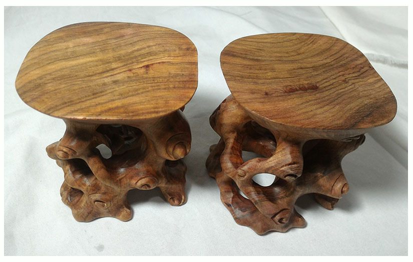 ฐานหรือกี๋ไม้สไตล์จีน ทรงรากไม้ อันละ