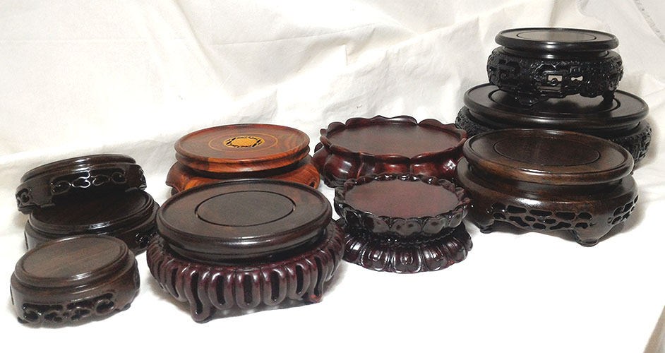 กี๋หรือฐานไม้สไตล์จีน ท๊อปกลม 9.3CM