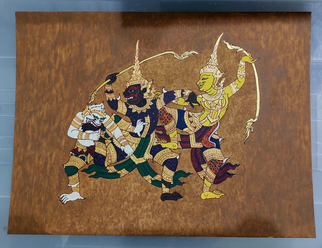 💥SALE!💥ภาพวาดสีอะคริลิค -ภาพจับ รามเกียรติ์