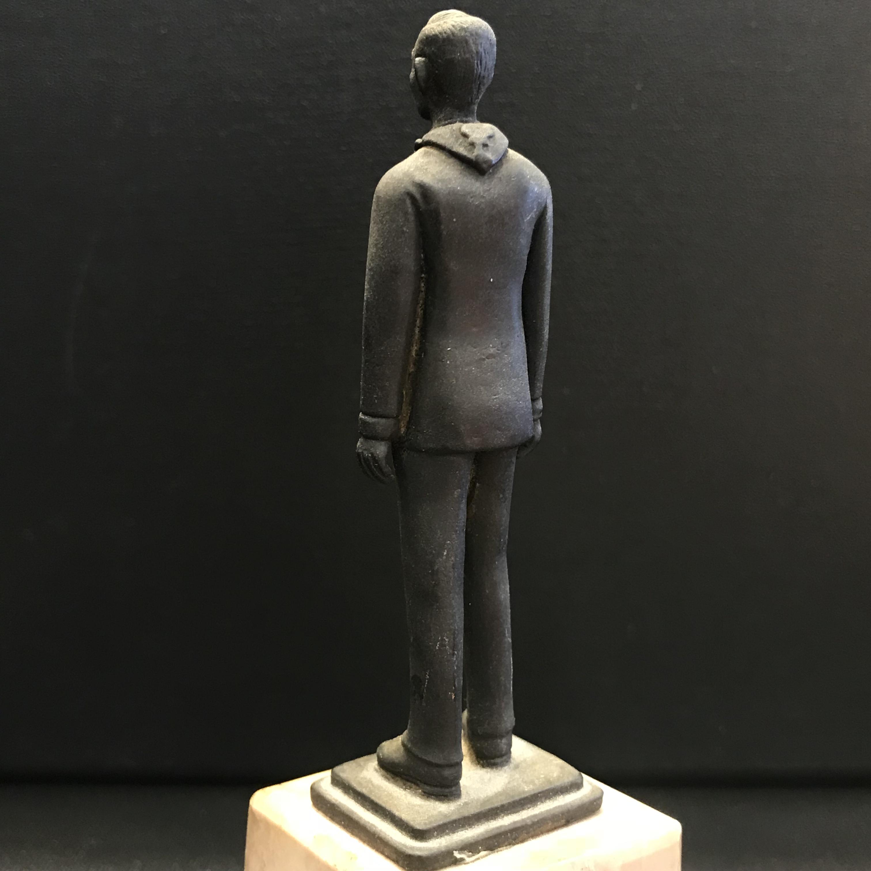 รูปหล่อพระบรมรูป ในหลวงรัชกาลที่ 9 ชุดลูกเสือชาวบ้าน ฐานหินอ่อน(หายาก)