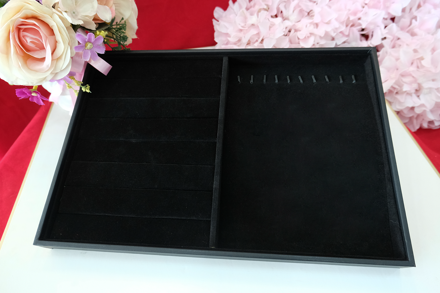 ถาดแหวนและห้อยข้อมือ 2IN1/สีดำ (35*24cm)