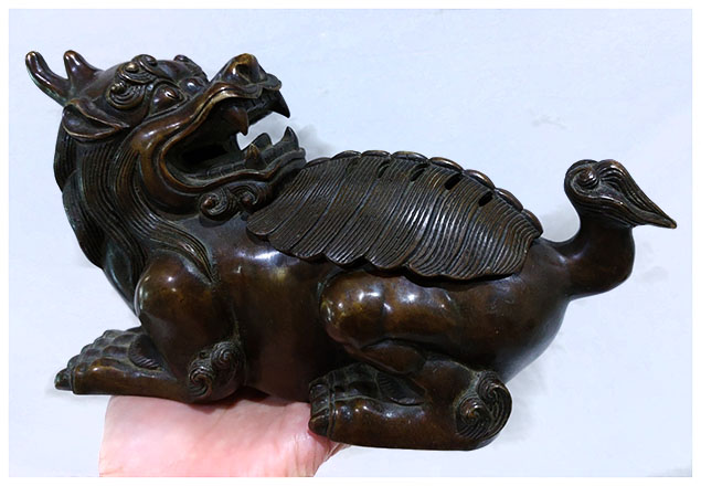 เตากำยาน เตาจุดกำยาน ทองเหลืองสไตล์จีน -มังกร