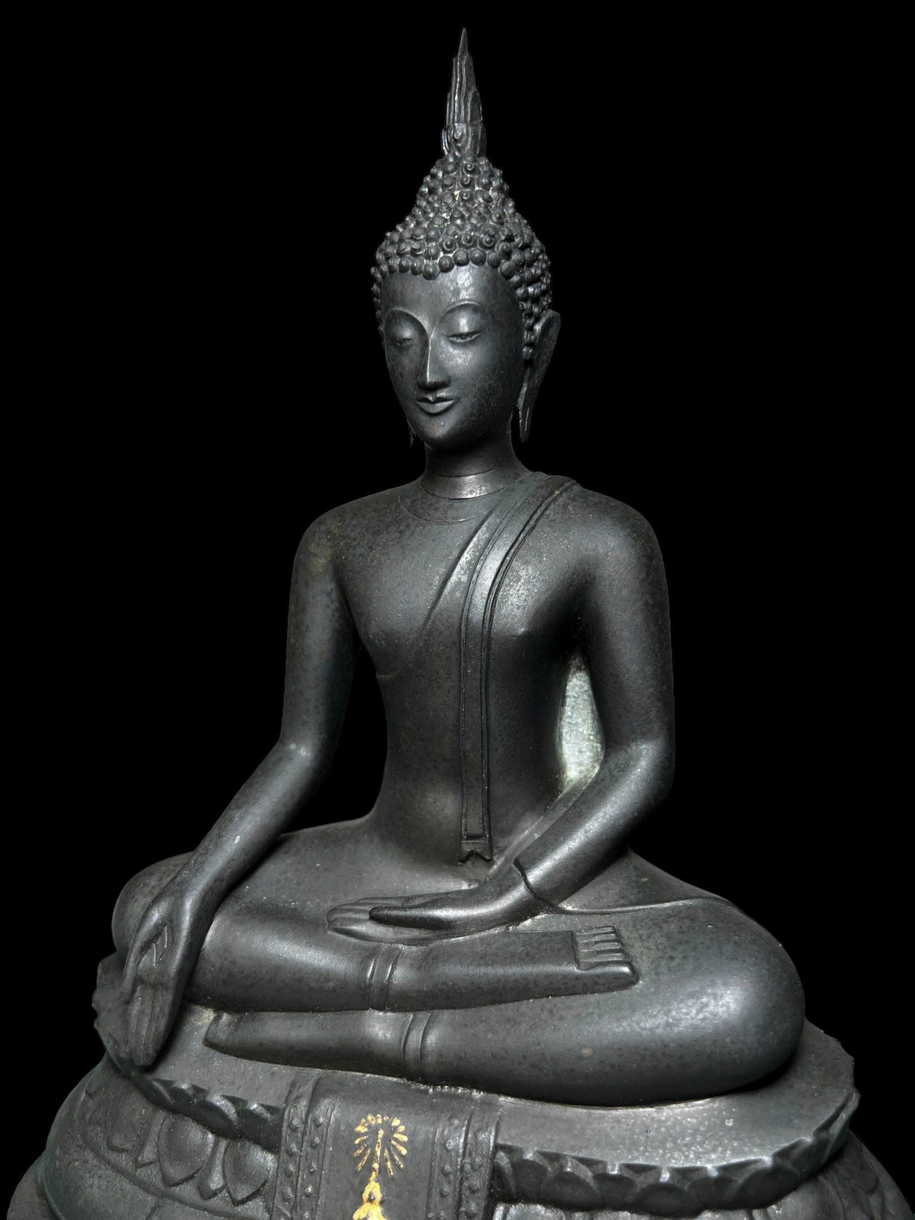 พระพุทธรูปบูชา ภปร ปี2508 วัดบวรนิเวศวิหาร บล็อกกษาปณ์(หนังไก่) หน้าตัก5นิ้ว(ที่สุดของพระบูชา ภปร วัดบวรนิเวศวิหาร)