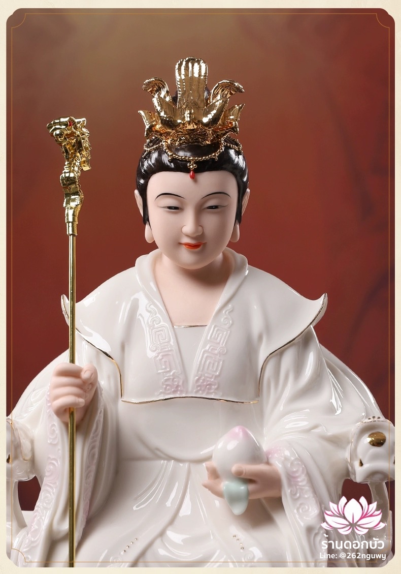 เง็กเซียนฮ่องเต้ หยกอ๋องส่องเต่ และพระนางซีหวังหมู่ กิมบ้อเนี่ยเนี้ย ประทับนั่งบัลลังก์มังกร ขนาด 12/16/19 นิ้ว