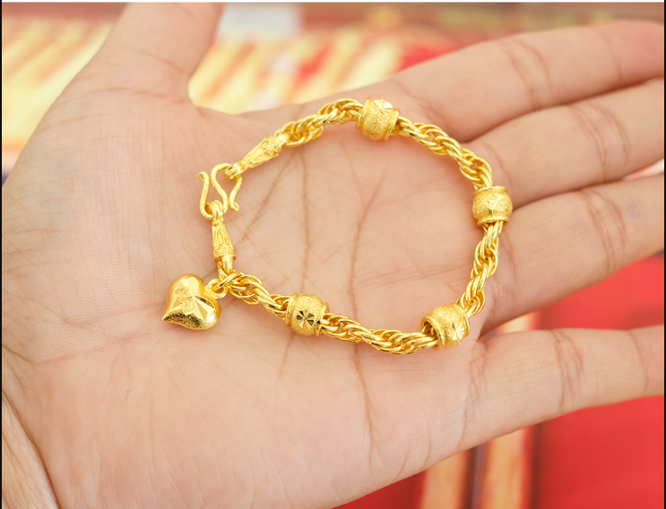สร้อยข้อมือโอ่งสุโขทัยคั่นเกลียว 1 บาท รหัส 452