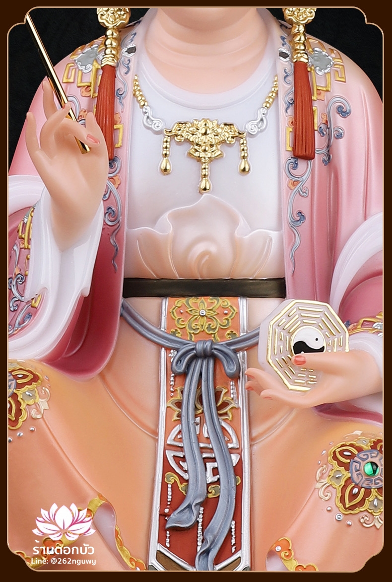 ตี่บ้อเนี่ยเนี้ย ตี่บ้อเหนียวเหนียว พระแม่ธรณีจีน ปางประทับนั่งบัลลังก์ งานผงหยกคุณภาพสูง ขนาด 12/16/19/26 นิ้ว