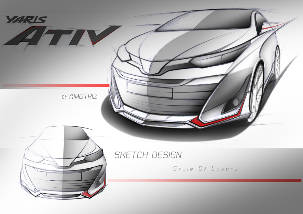 Toyota Yaris ATIV hatchback and sedan bodykits by Amotriz